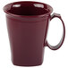A red Cambro insulated mug with a handle.