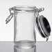 Tablecraft H2S&P 2 oz. Resealable Salt and Pepper Shaker Glass Jar with Stainless Steel Clip-Top Lid Main Thumbnail 4
