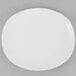 World Tableware 840-437B Porcelana 10" x 9" Oblong Bright White Porcelain Coupe Plate - 24/Case Main Thumbnail 2