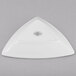 A white triangle shaped Libbey Porcelana coupe plate.