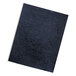 A close-up of a navy textured Fellowes binding cover.