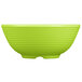 A green Tablecraft melamine ramekin with a ribbed design on a white background.