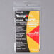 A plastic bag containing 24 yellow and red Taylor TempRite dishwasher test labels with white text.