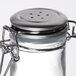 Tablecraft H15S&P 1.5 oz. Resealable Salt and Pepper Shaker Glass Jar with Stainless Steel Clip-Top Lid Main Thumbnail 6
