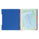 A close-up of a blue Five Star wirebound notebook with college-ruled paper.