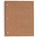 A brown spiral notebook with spirals.