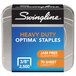 A box of Swingline Optima 125 staples with 2500 staples inside.
