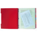 A red Five Star 5 subject notebook with college ruled paper on it.