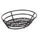Clipper Mill by GET 4-38808 8" x 6" Black Poly Coated Iron Oval Wire Basket with Raised Grid Base Main Thumbnail 2