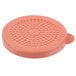A pink plastic Cambro shaker lid with holes.