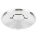 A silver Vollrath stainless steel lid with a metal handle.