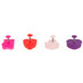 A red, pink, and purple Ateco Valentine's Day plunger cutter set on a white background.