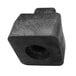 A black square Vollrath caster plug with a hole.