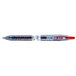 The Pilot Bottle-2-Pen with a blue translucent barrel and red cap and tip.