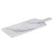 A white rectangular Thunder Group marble serving board with a white surface and handle.