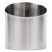 A Tablecraft stainless steel French fry cup with a handle.