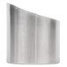 A Tablecraft brushed stainless steel French fry cup with a curved edge.