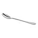 An Acopa Edgewood stainless steel iced tea spoon with a white background.
