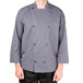 A person wearing a Chef Revival long sleeve chef jacket with mesh back.