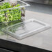 Cambro 40CWC135 Camwear 1/4 Size Clear Polycarbonate Flat Lid Main Thumbnail 1