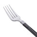 WNA Comet HRFFK480BK Reflections Duet 7" Stainless Steel Look Heavy Weight Plastic Fork with Black Handle - 480/Case Main Thumbnail 4