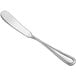 An Acopa Edgeworth stainless steel butter spreader with a silver finish.