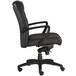 A Eurotech Manchester black leather office chair with arms and wheels.