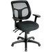 A black Eurotech office chair with mesh back and arms.