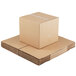 A stack of 18" x 18" x 16" Kraft shipping boxes.