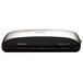 A black and silver Fellowes Spectra 95 laminator.