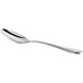 An Acopa Edgeworth stainless steel tablespoon with a silver handle.