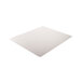 A clear cleated square office chair mat on a white background.