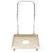 A beige plastic Vollrath dish rack dolly with a chrome-plated metal handle and swivel casters.
