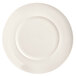 A Libbey Basics bright white porcelain plate with a round edge and white border.