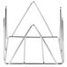 A Clipper Mill chrome plated wire napkin holder with a triangle shaped design.