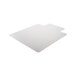 A white rectangular Universal clear cleated office chair mat with a lip on a white background.