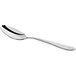 An Acopa Monaca stainless steel teaspoon with a silver handle on a white background.