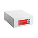 A white Universal business envelope box with a red label.
