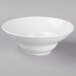 A Libbey ultra bright white bowl with a small rim on a white background.