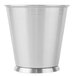 A silver Clipper Mill stainless steel pail with a silver base.