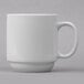 A Libbey Basics bright white porcelain mug with a white handle.