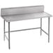 Advance Tabco Spec Line TVKS-367 36" x 84" 14 Gauge Stainless Steel Commercial Work Table with 10" Backsplash Main Thumbnail 1