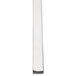 A rectangular stainless steel dinner fork with a white background.