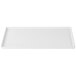 A white rectangular Tablecraft cast aluminum cooling platter with a white border.