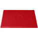 A red rectangular Tablecraft cooling platter with a logo on it.