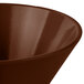 A close up of a brown Tablecraft cast aluminum serving bowl.