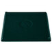 A hunter green and white speckled rectangular metal cooling platter with a logo.
