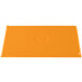 An orange rectangular Tablecraft cast aluminum cooling platter with a logo on it.