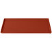 A Tablecraft copper cast aluminum rectangular cooling platter with a red finish.