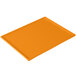 A rectangular orange cast aluminum Tablecraft cooling platter.